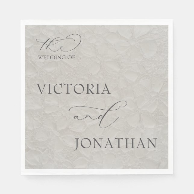 Servilleta De Papel Taupe y negro simple elegante (Anverso)