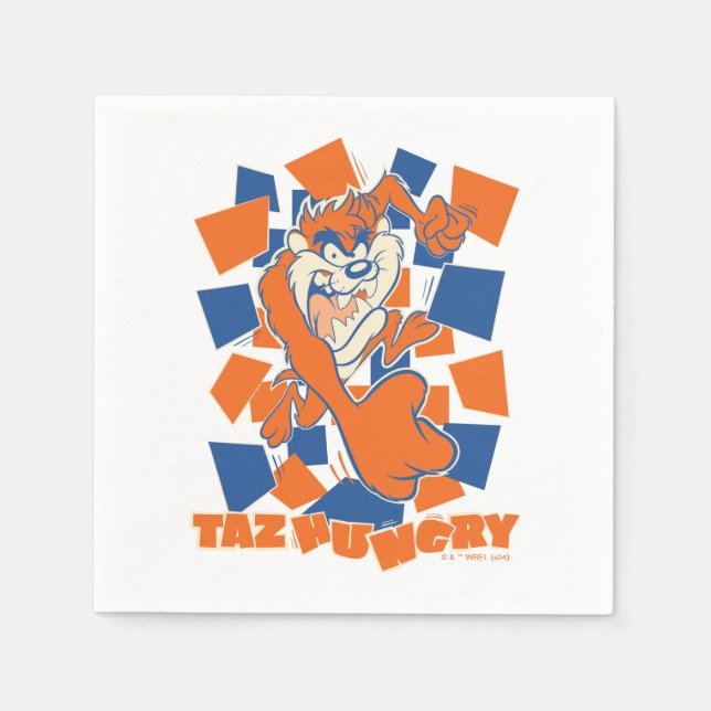 Servilleta De Papel TAZ™ Hungry Smashing Through Checker (Anverso)