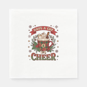 Servilleta De Papel Taza de alegría navideña de cuadros escoceses Taza