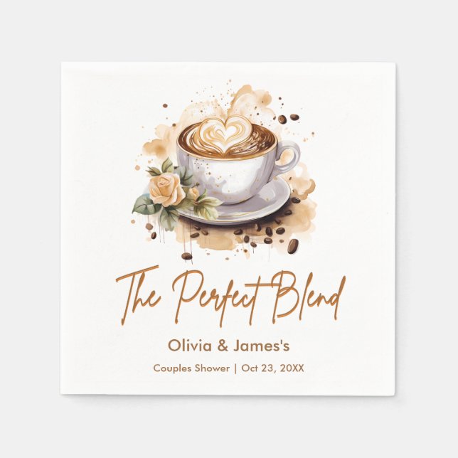Servilleta De Papel Taza de boda de parejas de The Perfect Blend Coffe (Anverso)
