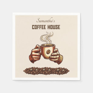 Servilleta De Papel Taza de café vintage marca Café de Terracota