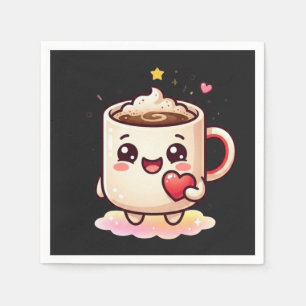 Servilleta De Papel Taza de Chocolate Caliente Kawaii con Vector de Co