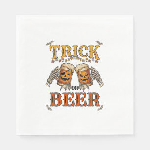 Servilleta De Papel Taza de Halloween de cerveza o truco Calabaza Mano