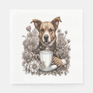 Servilleta De Papel taza de perro y café