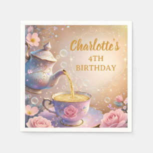 Servilleta De Papel Taza de Té y Tetera Floral - Fiesta de Té Elegante