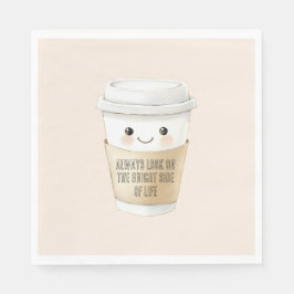 Servilleta De Papel Taza Feliz Mira el Lado Bueno