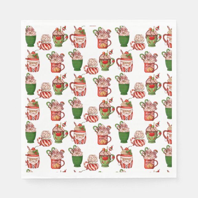 Servilleta De Papel Tazas de papel para café de Navidad (Anverso)