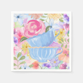 Servilleta De Papel Tazas de té de flores bonitas