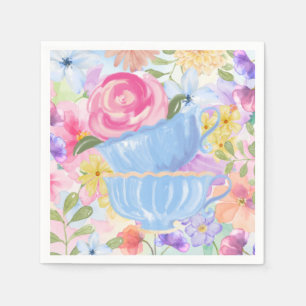 Servilleta De Papel Tazas de té de flores bonitas