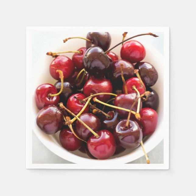 Servilleta De Papel tazón de cerezas (Anverso)