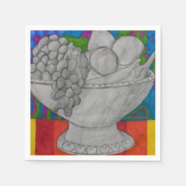 Servilleta De Papel Tazón de fruta festivo (Anverso)