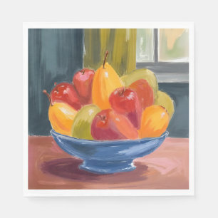 Servilleta De Papel Tazón de Frutas Pintura Acuarela
