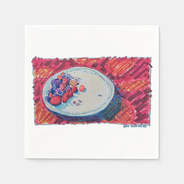 Servilleta De Papel Tazón de Frutas Rojas (Anverso)