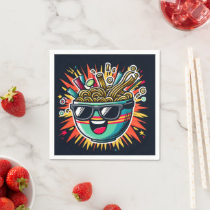 Servilleta De Papel Tazón de ramen de dibujos animados de fideos lindo
