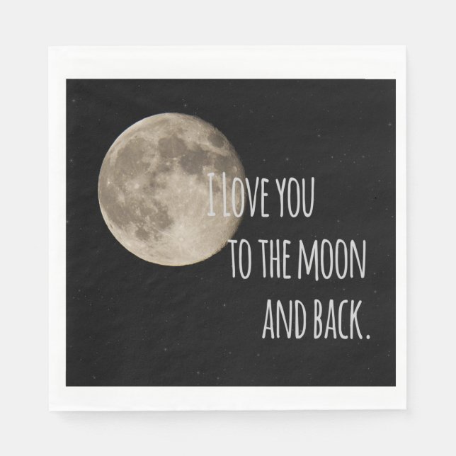 Servilleta De Papel Te amo a la luna y a la espalda (Anverso)