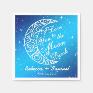 Servilleta De Papel "Te amo a la luna y a la espalda" Boda personaliza