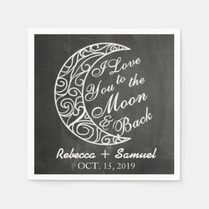 Servilleta De Papel "Te amo a la luna y a la espalda" Boda personaliza