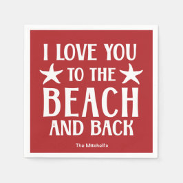 Servilleta De Papel Te amo a la playa y a la costa de verano