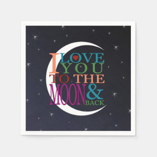 Servilleta De Papel Te Amo hasta la Luna y de Regreso