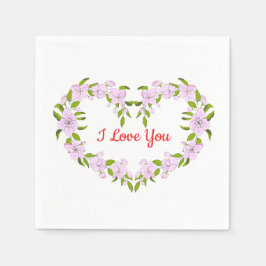 Servilleta De Papel Te amo las flores de Cute