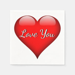 Servilleta De Papel Te amo las servilletas del corazón