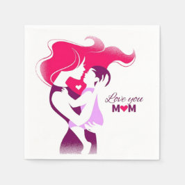 Servilleta De Papel Te amo mamá - Desig del Día de la Madre, lindo y a