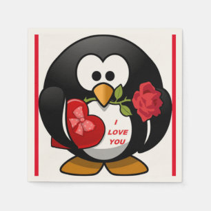 SERVILLETA DE PAPEL "TE AMO" PENGUIN