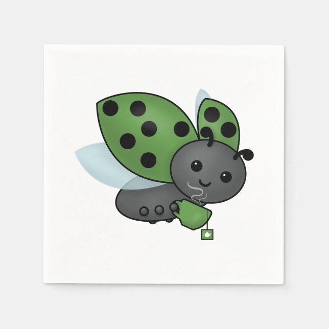 Servilleta De Papel Té Bebida Ladybug Napkins (Anverso)