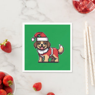 Servilleta De Papel Te deseamos una feliz navidad con una linda santa
