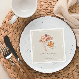 Servilleta De Papel Té Floral Boho "El amor está en infusión" Desayuno
