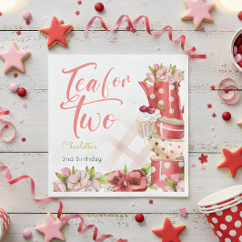 Servilleta De Papel Té para dos, cumpleaños con flores de té