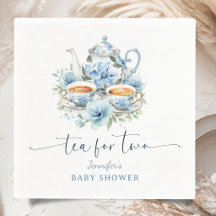 Té para Dos Fiesta de Bebé Niño Azul Floral