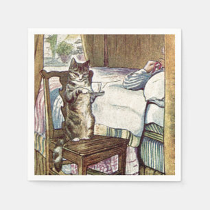 Servilleta De Papel Té que sirve al gato