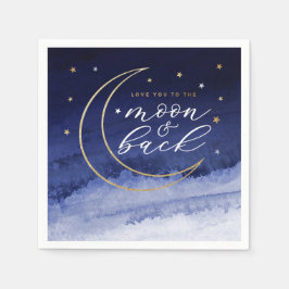 Servilleta De Papel Te quiero a la luna y al papel de atrás