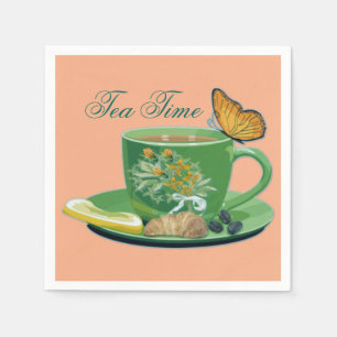 Servilleta De Papel Té Time Cup y toallas para Saucer