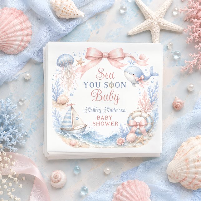 Servilleta De Papel Te Vemos Pronto Bebe Fiesta Costera de Bebe (Subido por el creador)
