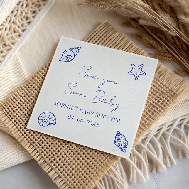 Servilleta De Papel Te Vemos Pronto Bebe Fiesta de Bebé Costera (Subido por el creador)