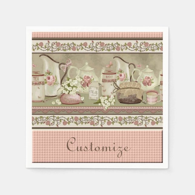 Servilleta De Papel Té y toallas para Rosas de la inventiva (Anverso)