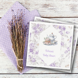 Servilleta De Papel Tea Fiesta Lavender Garden Floral Baby Shower