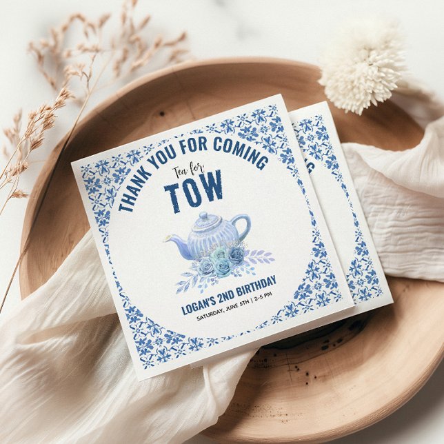 Servilleta De Papel Tea for Two – Floral 2nd Birthday Party (Subido por el creador)