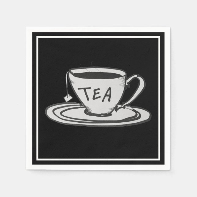 Servilleta De Papel Tea Lover Drawing Minimalista (Anverso)