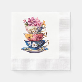 Servilleta De Papel Tea Time in Bloom Bridal Shower Napkins