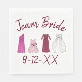 Servilleta De Papel TEAM BRIDE Briding Party Bridesmaid Flowergirl Gow