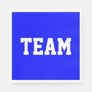 Servilleta De Papel TEAM Diversión Deportivo Texto Blanco Sobre Azul B