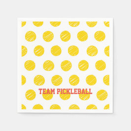 Servilleta De Papel Team Pickleball Naranja Bolas amarillas Deportes b