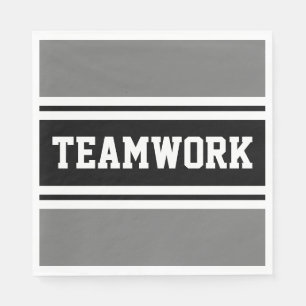 Servilleta De Papel TEAMWORK Bandas de Carreras Negra Negra Negra Gris