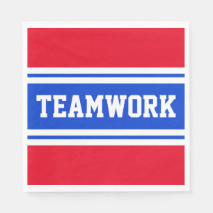 Servilleta De Papel TEAMWORK Patriótico Brillo Rojo Azul Blanco