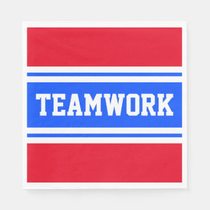 Servilleta De Papel TEAMWORK Sporty Bright Blue White Stripes Rojas