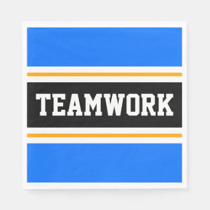 Servilleta De Papel TEAMWORK Sporty Bright Blue Yellow Stripes