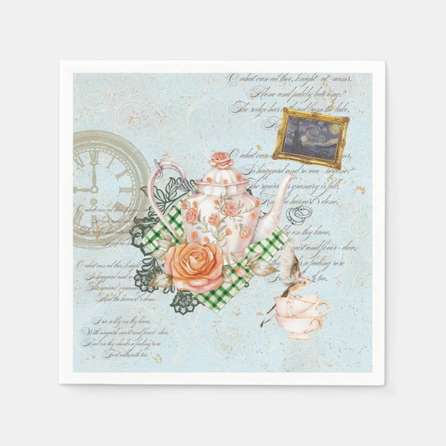 Servilleta De Papel Teapot vintage (Anverso)